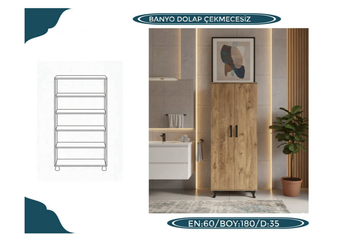 Banyo Dolap Çekmecesiz