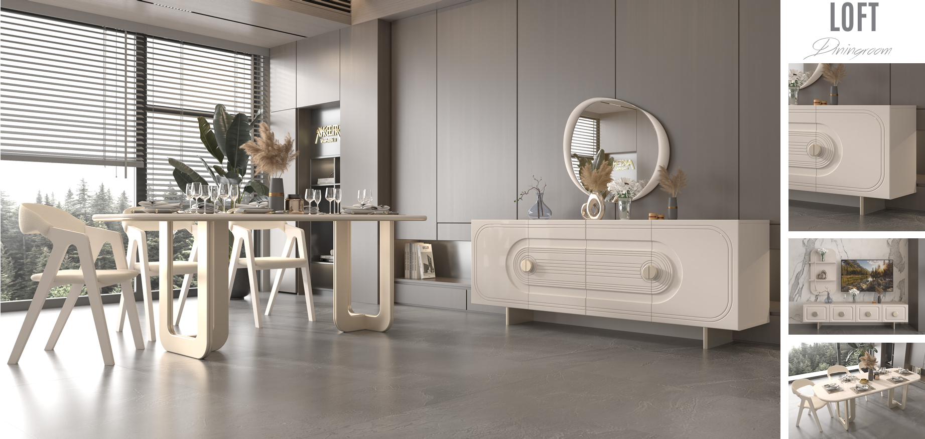 Loft Yemek Odası Takımı
