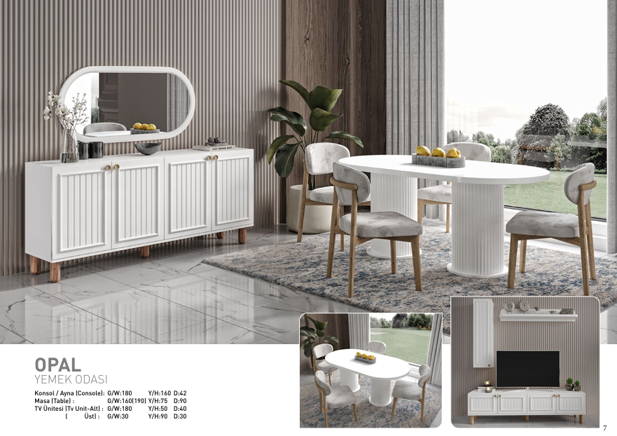 Opal Yemek Odası Takımı