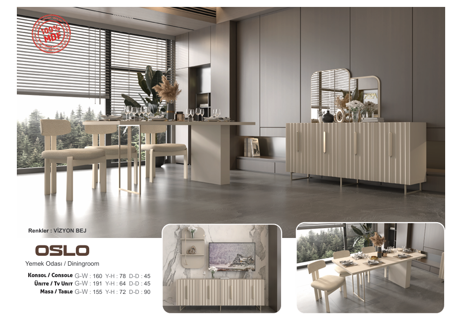 Oslo Yemek Odası Takımı