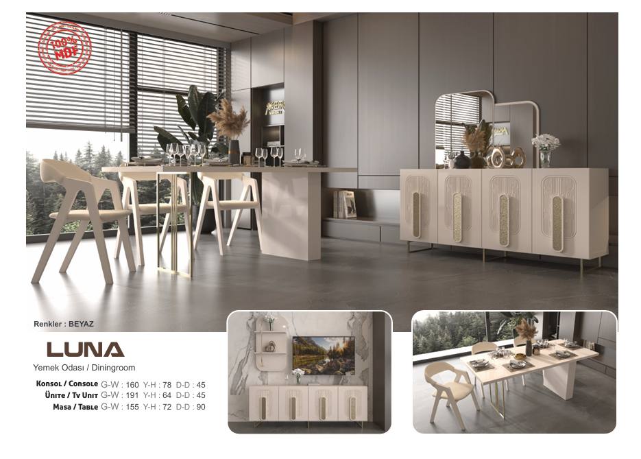 Luna Yemek Odası Takımı 